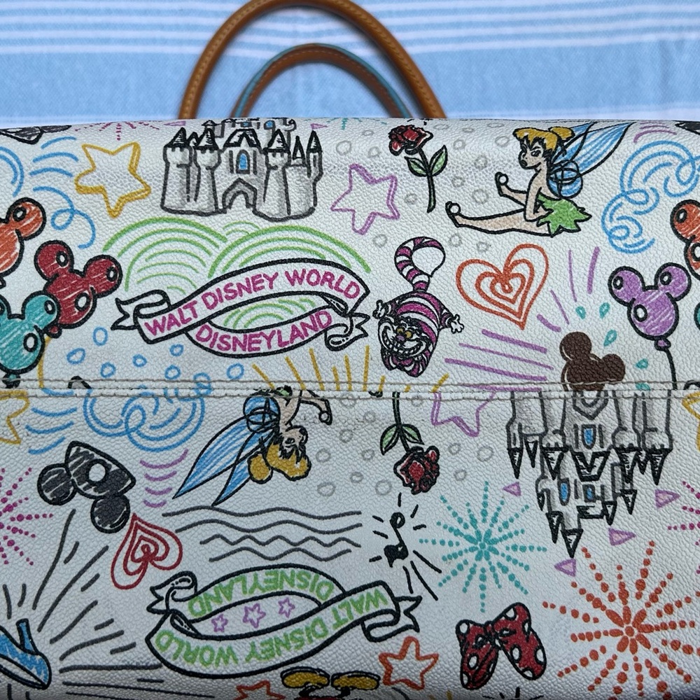 Disney Dooney & Bourke Multi Character Tote with Brown Handles - Picture 7 of 11